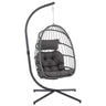 Luxurious Outdoor Egg Hanging Chair with Stand - All-Weather Rattan Swing for Patio & Bedroom