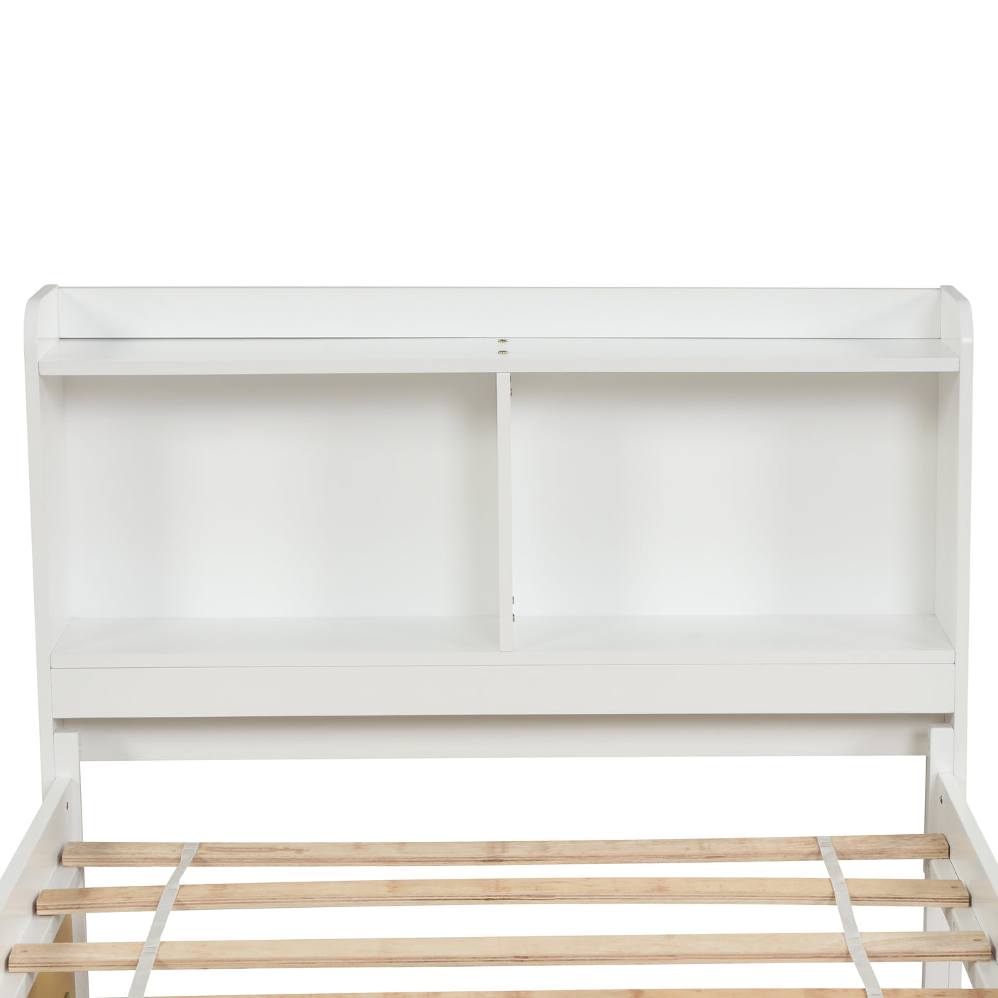 Twin Size Trundle Bed with Bookcase for Kids