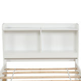 Twin Size Trundle Bed with Bookcase for Kids