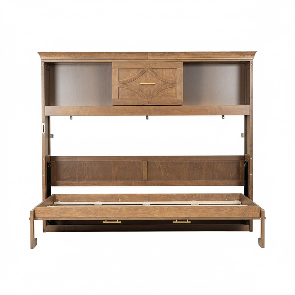 Twin Size Murphy Bed with Charging Station and Drawer