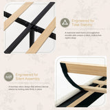 Yechen Boucle Upholstered Bed Frame Wingback Bed with Enclosed Design