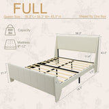 Yechen Boucle Upholstered Bed Frame Wingback Bed with Enclosed Design