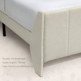 Yechen Boucle Upholstered Bed Frame Wingback Bed with Enclosed Design